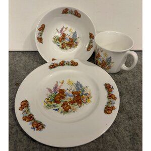 Royal Doulton Vintage 3pc. Childs Honey Bear Design Dinnerware Set  #3290